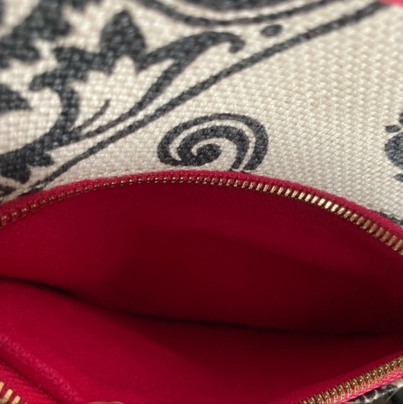 Spartina Tote Linen Canvas Double Leather Straps Paisley Print Rope Detail GUC - Picture 11 of 14